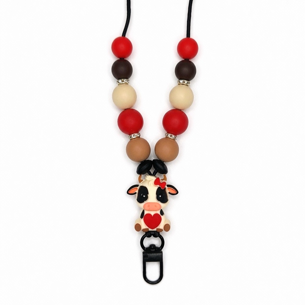 Silicone Cow Charm Lanyard